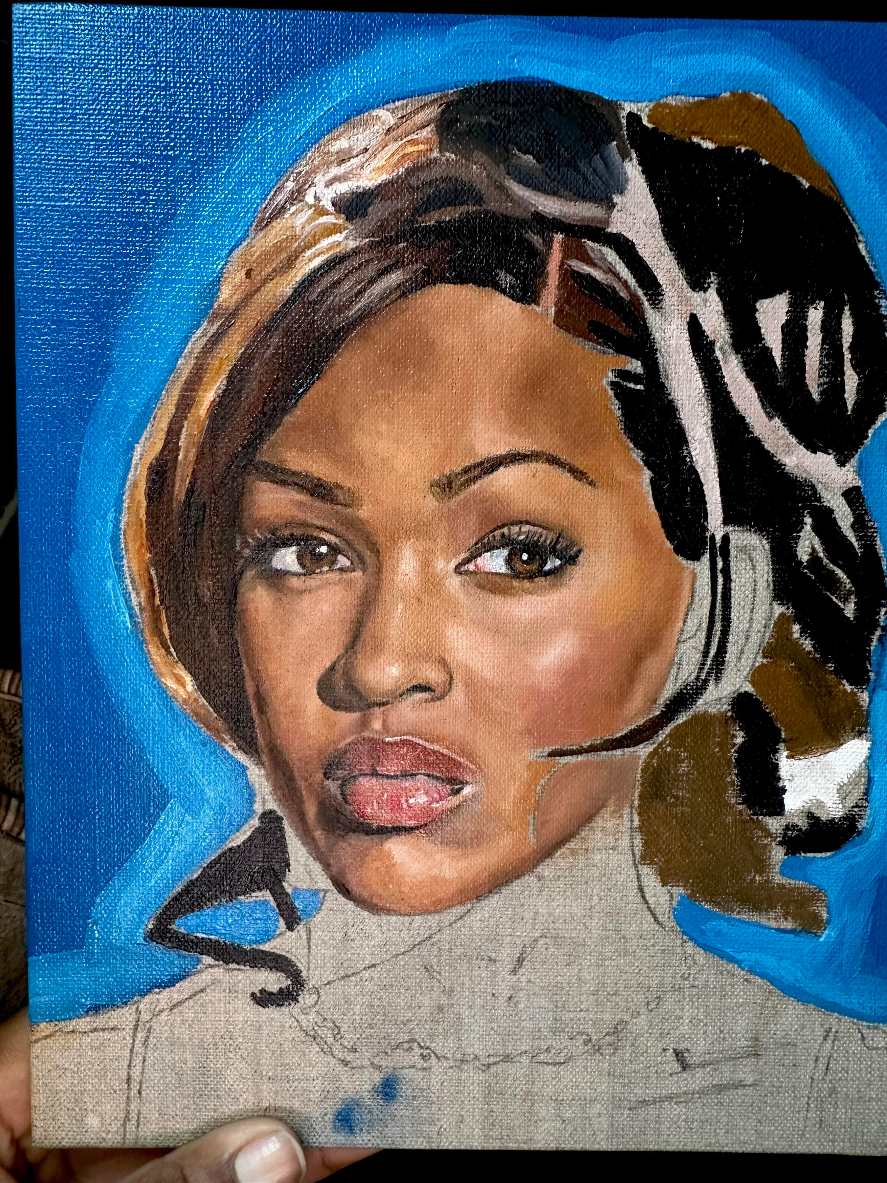 Working on a painting of Meagan Good! picture 1 of 1