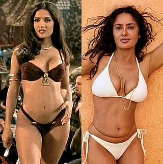 Salma Hayek 1995 and 2025'