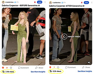 Sabrina Carpenter Generative AI Results.'
