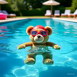 Does Teddy actually swim?'