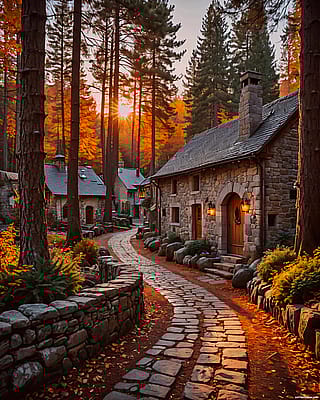 Autumn village Autumn village