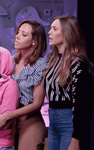 Elizabeth Olsen & Aubrey Plaza'
