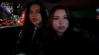 Dafne Keen and Amanda Diaz car ride'