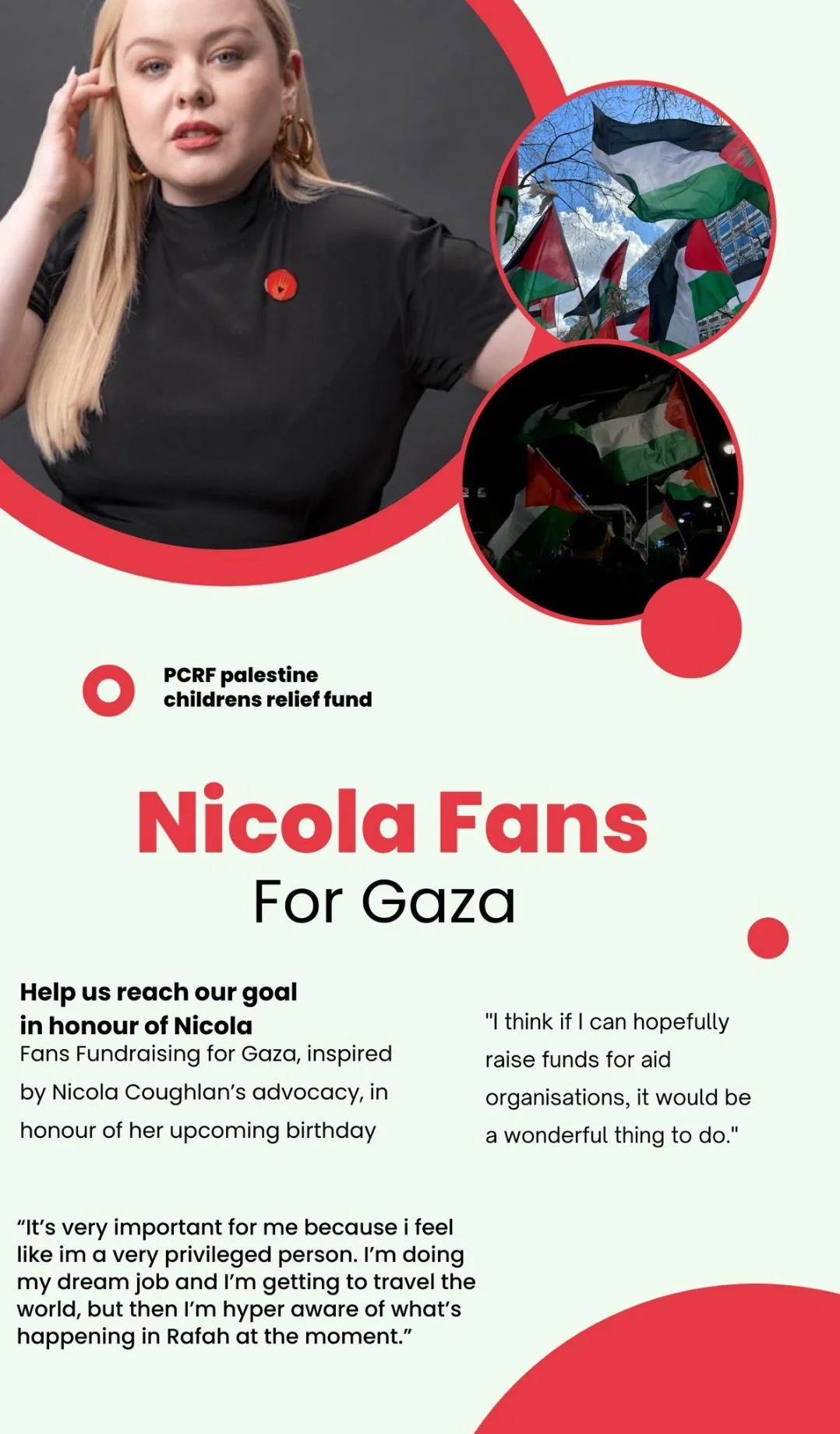 Nicola Coughlan Birthday Charity Event for Gaza picture 1 of 1